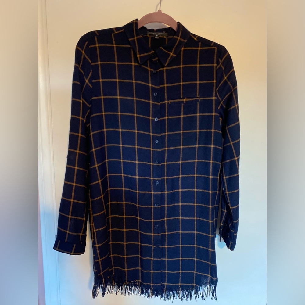 Romeo & Juliet Couture Long Plaid Shirt